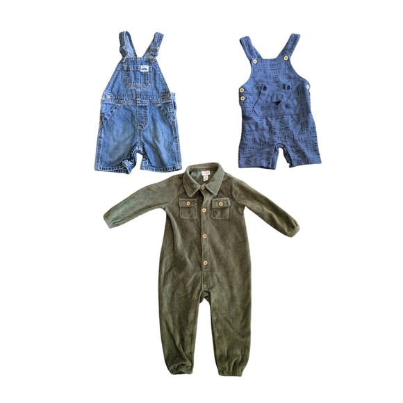 Lot Of 3 Baby Boy Overall Clothes Assorted Lot 18 Months - Picture 1 of 2